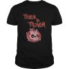 Halloween skull apple trick or teach shirt