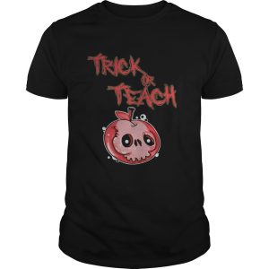Halloween skull apple trick or teach shirt