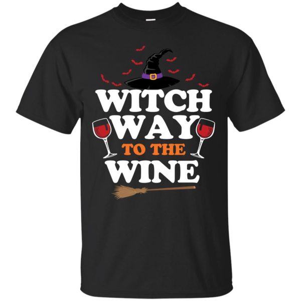 Halloween Witch way to the wine t-shirt, hoodie, ladies tee