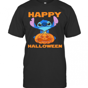 Happy Halloween Stitch Hug Pumpkin T-Shirt