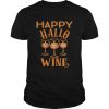 Happy Hallowine Halloween Wine Glasses Drinking Shirt