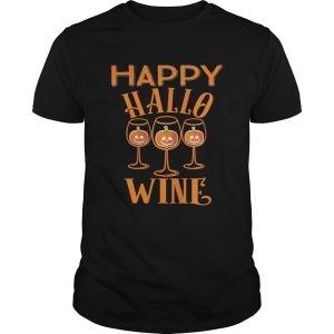 Happy Hallowine Halloween Wine Glasses Drinking Shirt