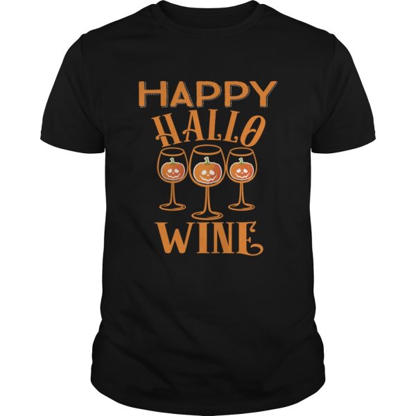 Happy Hallowine Halloween Wine Glasses Drinking Shirt