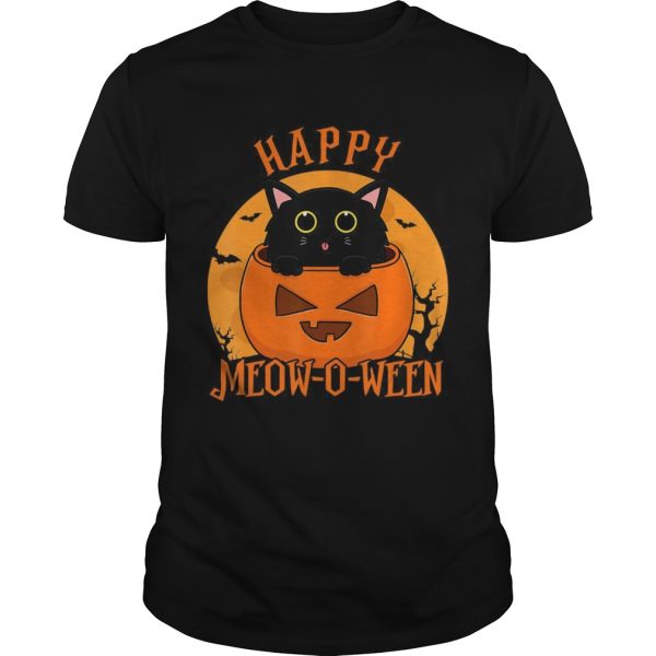 Happy Meow O Ween Blood Moon Halloween shirt