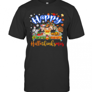 Harry Potter Happy Hallothanksmas Halloween Thanksgiving Christmas T-shirt