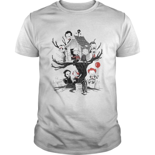 Horror Character Theme Park Tree Halloween shirt