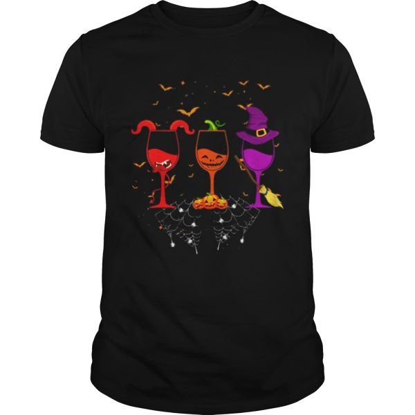 Hot Three Wine Glasses Funny Halloween Gifts shirt