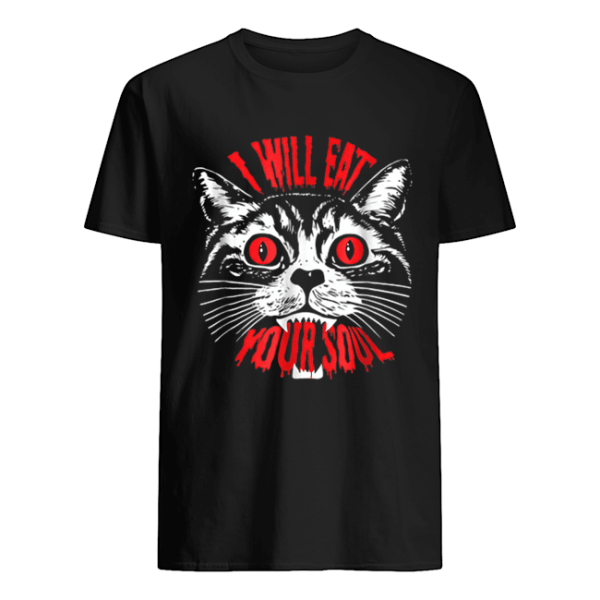 I Will Eat Your Soul Satanic Cat Spooky Halloween shirt