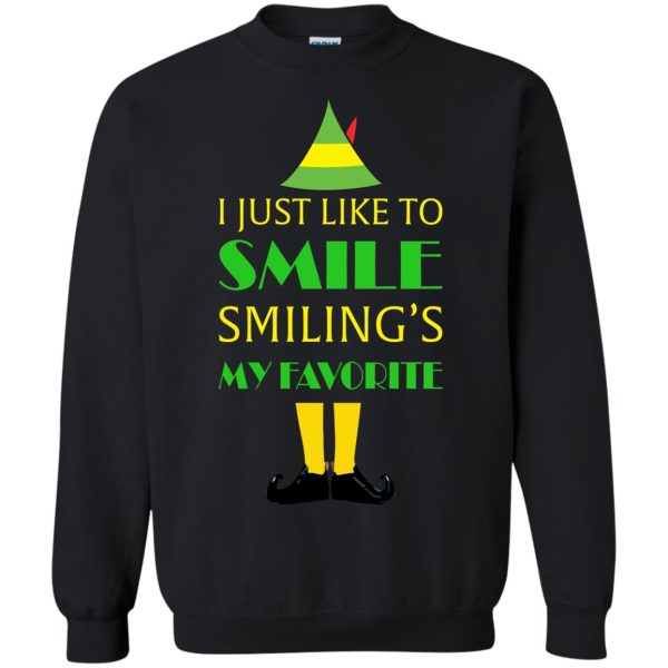 I just like smile Elf Smiling’s My Favorite Sweatshirt, hoodie, long sleeve