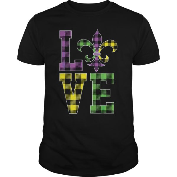 I love mardi gras buffalo plaid shirt, hoodie, long sleeve