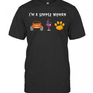 I’M A Simple Woman Car Wine Paw Dog Halloween T-Shirt