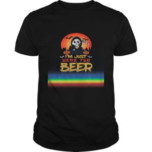 Im Just Here For Beer Halloween Halo Funny Ghost shirt