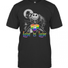 Jack Skellington Hug Heart LGBT Love Is Love Halloween T-Shirt