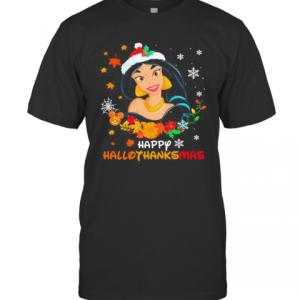 Jasmine Happy Hallothanksmas Halloween Thanksgiving Christmas T-Shirt