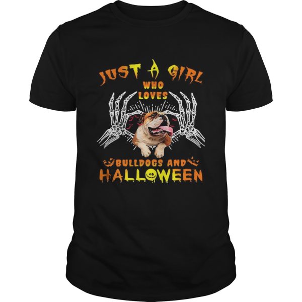 Just A Girl Who Loves Bulldogs And Halloween shirt