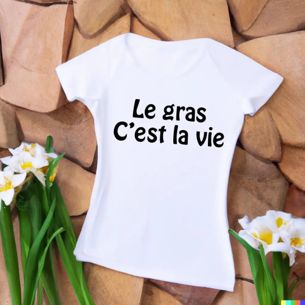 Le T-shirt humour Kaamelott Le gras c’est la vie pour les femmes