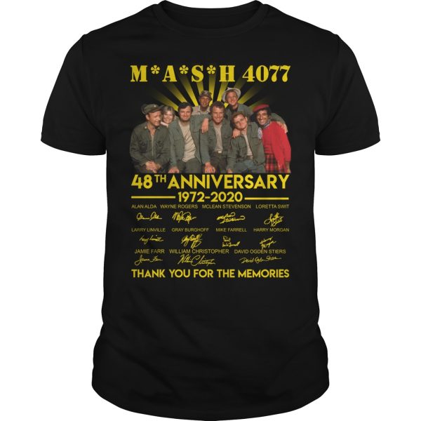 Mash 4077 48th anniversary 1972-2020 thank you for the memories shirt