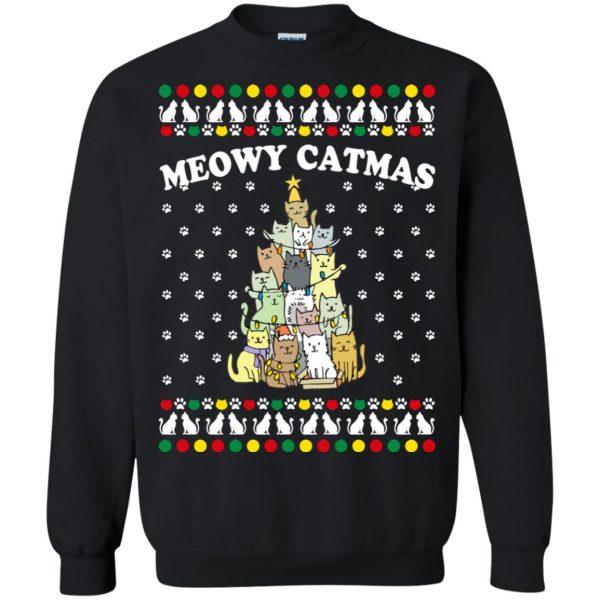 Meowy catmas Christmas tree sweatshirt, hoodie, long sleeve