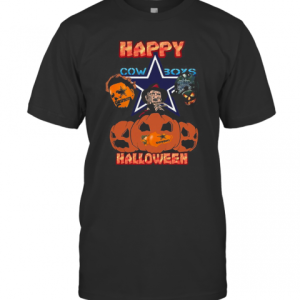 Michael Myers And Freddy Krueger And Jason Voorhees Happy Cow Boys Halloween T-Shirt