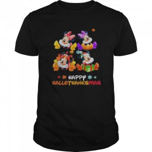 Minnie Disney Halloween And Merry Christmas Happy Hallothanksmas shirt