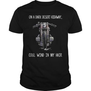 Motorcycle On a dark desert highway cool wind in my hair shirt