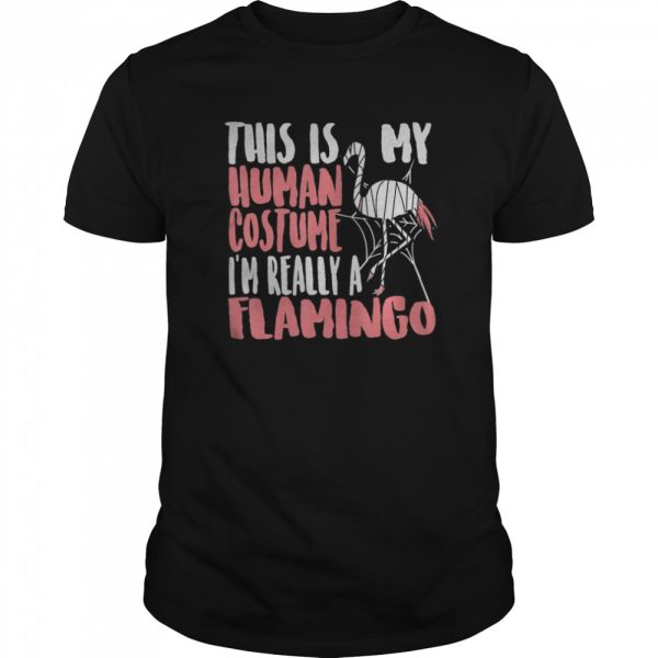 My Human Costume I’m Really A Flamingo Mummy Cute Halloween shirt