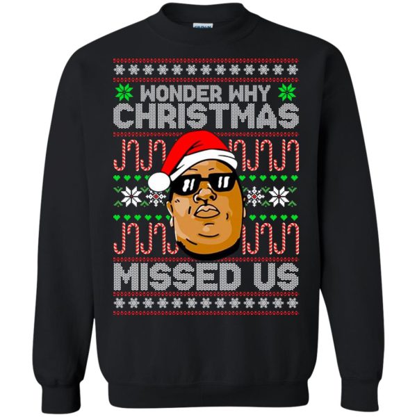 Notorious B.I.G Wonder why Christmas missed us sweatshirt, hoodie