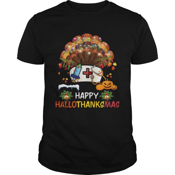 Nurse Happy Hallo Thanks Mas Halloween Christmas shirt