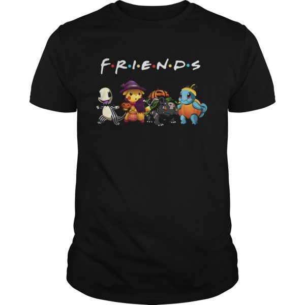 Pokemon Charmander Pikachu Bulbasaur And Squirtle Friends Halloween shirt