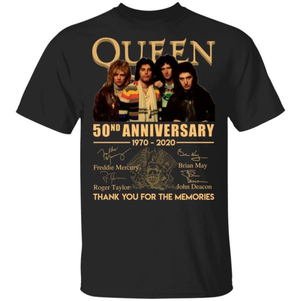 Queen 50nd anniversary 1970-2020 thank you for the memories shirt