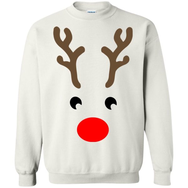 Rudolph reindeer face Christmas sweatshirt, hoodie, long sleeve