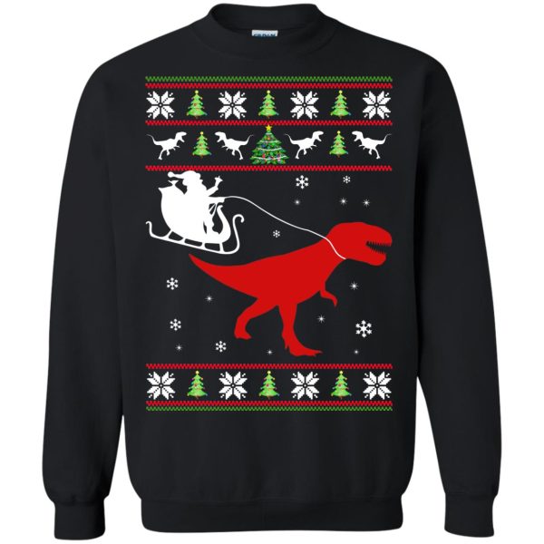 Santa riding on dinosaur sleigh Christmas sweatshirt, shirt, hoodie