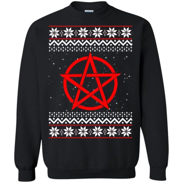 Satanic Pentagram Ugly Christmas Sweater, hoodie, long sleeve