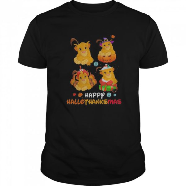 Simba Disney Halloween And Merry Christmas Happy Hallothanksmas shirt