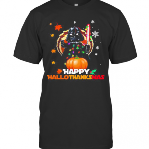 Star Wars Darth Vader Happy Hallothanksmas Halloween Thanksgiving Christmas T-Shirt