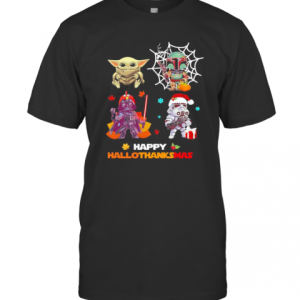 Star Wars Happy Hallothanksmas Halloween Thanksgiving Christmas T-Shirt