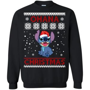 Stitch Ohana Christmas sweatshirt, hoodie, long sleeve, ladies tee