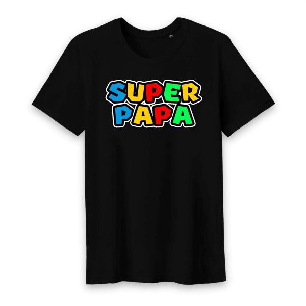 Super papa motif mario bross T shirt homme