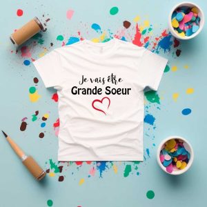 T-Shirt enfant je vais être grande sœur annonce grossesse