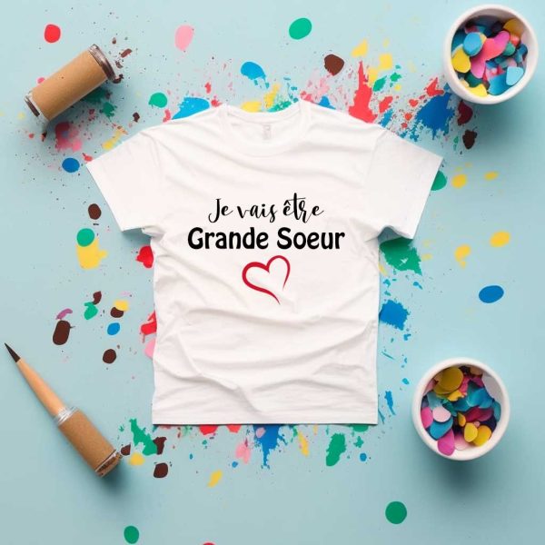 T-Shirt enfant je vais être grande sœur annonce grossesse