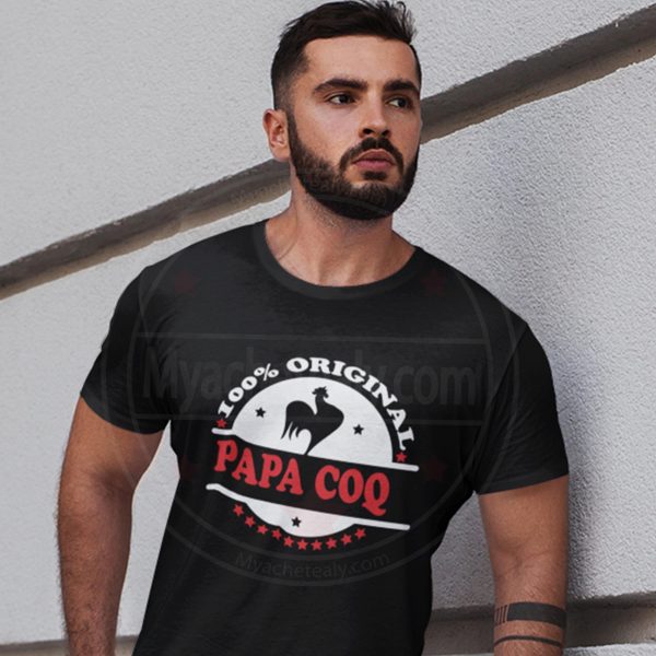 T-Shirt homme super papa coq poule 100 % original