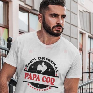 T-Shirt homme super papa coq poule 100 % original T-Shirt homme super papa coq poule 100 % original