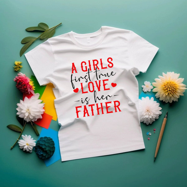 T shirt A girls first true love is her father