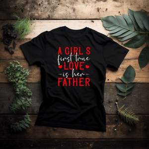 T shirt A girls first true love is her father