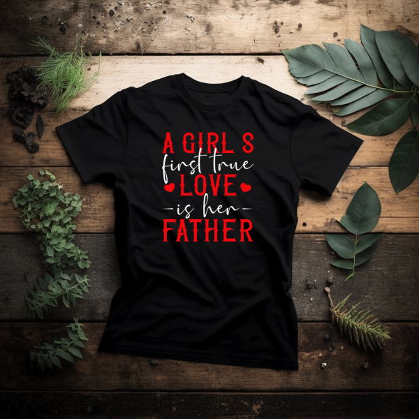 T shirt A girls first true love is her father