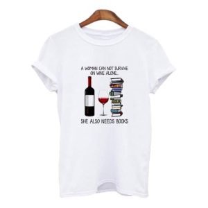 T-shirt Alcool et livres femme