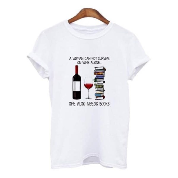 T-shirt Alcool et livres femme