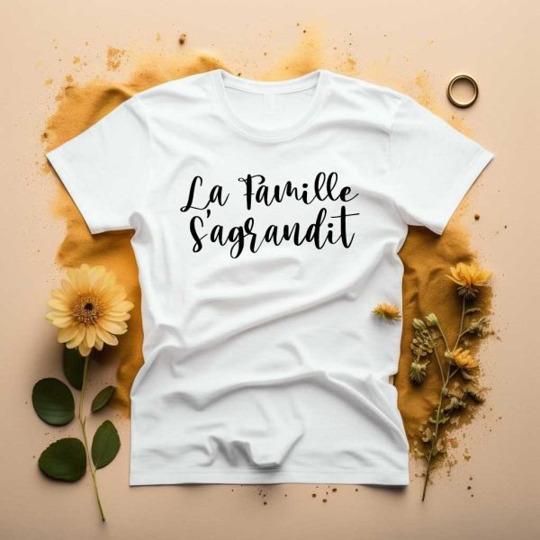 T-shirt Femme La famille s’agrandit annonce grossesse