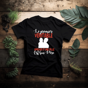 T shirt Le premier véritable amour d’une fille est son père T shirt Le premier véritable amour d’une fille est son père