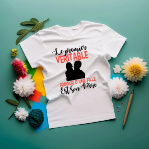 T shirt Le premier véritable amour d’une fille est son père T shirt Le premier véritable amour d’une fille est son père